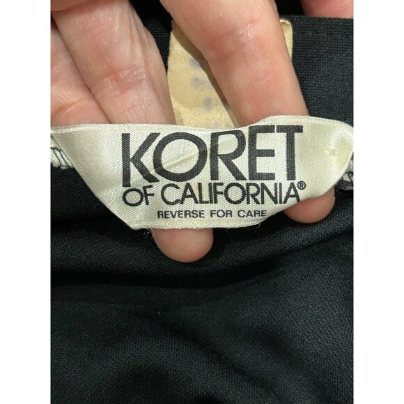 Vintage Koret Of California Wrap A-Line Pencil Skirt Black Sz 16 Career Work - Picture 5 of 10